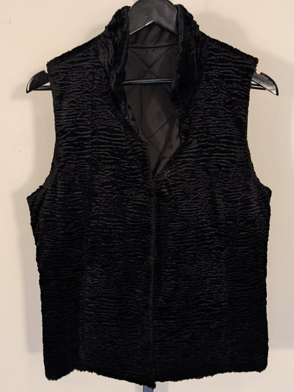 Faux Persian Lamb Vest Reversible | Lauren Ralph Lauren | Black | Sz L